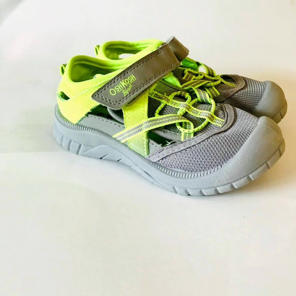 Oshkosh B'gosh Boy Toddler Sandals Lime Green & Gray Grey Size 10